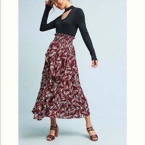 Long ruffled skirt ANTHROPOLOGIE